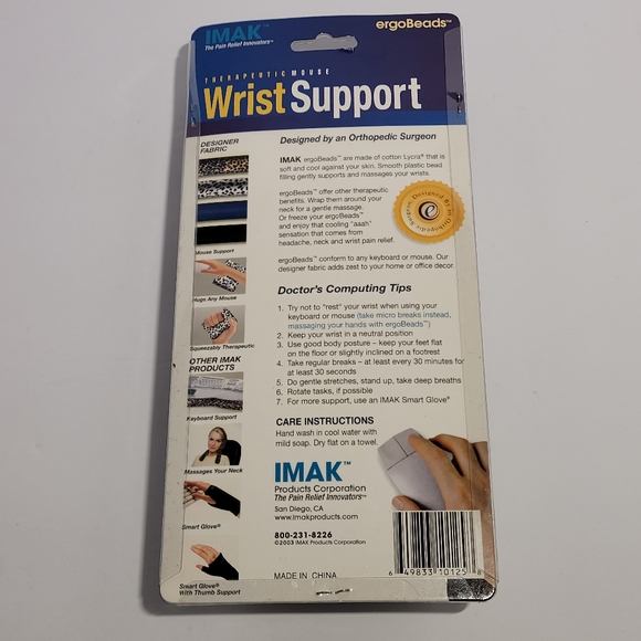 NWT Vintage IMAK Ergo Beads Wrist/ Hand Support for Desktop - Picture 2 of 2